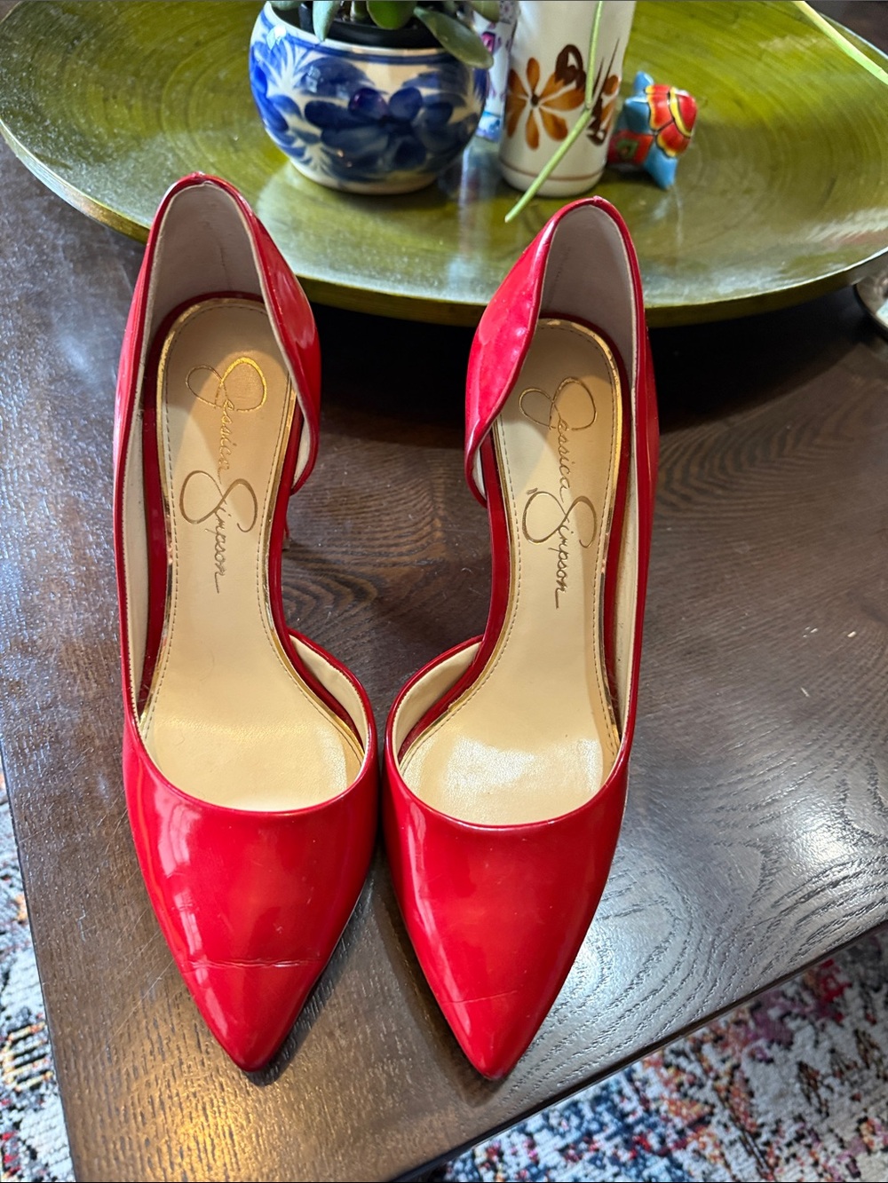 Jessica Simpson Red Patent Pointed-Toe Stiletto Pumps - Picture 12 of 12